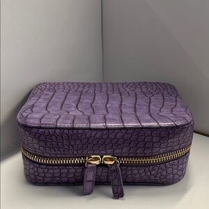 Trish McEvoy The Power of Makeup® Large Makeup Planner Rare Purple Embossed Croc